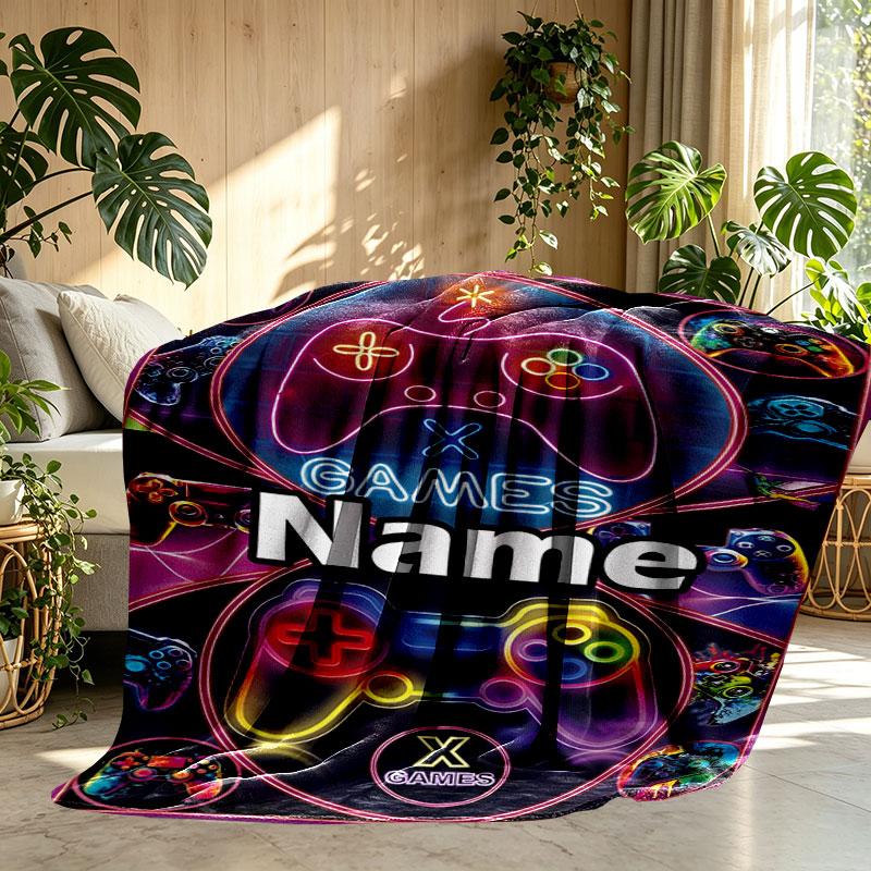 Custom Name Personalized Game on Print Blanket, Home Decor, Bedroom, Sofa, Camping, Couch, Gifts for Birthday Christmas