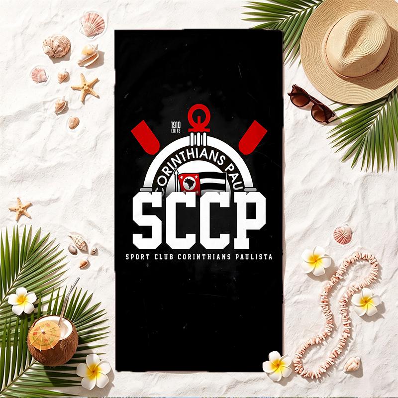 Sport Club Corinthians Paulista Soft Beach Towel Stylish Beach Pool Towel for Summer Seaside Vacation Travel