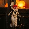 Wrinkle-resistant Horror Party Decor Halloween Decoration, Scary Hanging Clown Pendant with Satin Cloak, Layered Atmosphere Props Jester Plush