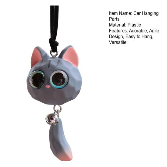 Подвесное украшение для автомобиля в виде кошки, симпатичная лиса, украшение для зеркала заднего вида автомобиля, декоративные аксессуары для салона автомобиля