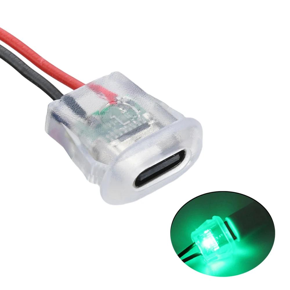 [5 шт.] Разъем для зарядки USB Type C с входом на 2 контакта, прямой female-коннектор для корпуса, водозащищенный USB-C Power Por