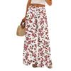 Women's Casual Wide Leg Pants Stretch Belt Pocket Floral Print Adjustable Tie Pants