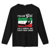 Italian Girl T Shirt Loud Italy Flag ArT  vintage Washed graphic Stylish Unisex designer clothes Casual Top For Everyday Wear