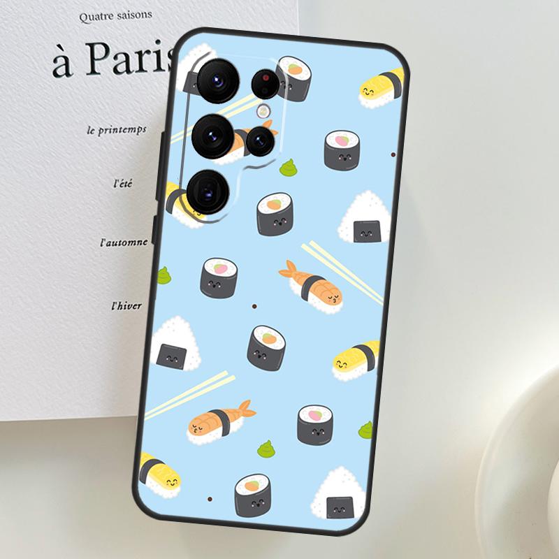 Японский кейс для еды Суши для Samsung Galaxy S26 Ultra S25 S24 S22 S21 S23 Ultra Plus S10 S20 S25 FE Чехол для телефона