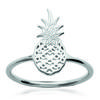 Silver Ring 'Pineapple' Silver (rhodium) - 16x7 Mm