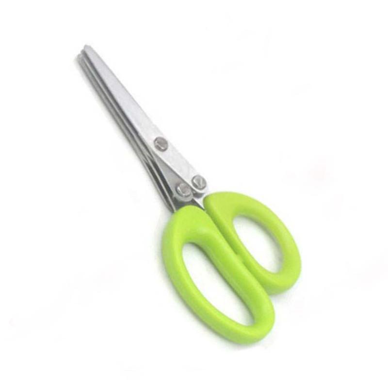 Muti-Layers Kitchen Scissors Stainless Steel Vegetable Cutter Scallion Herb Pepper Spices Cut Cooking Tools Kitchen Accessories