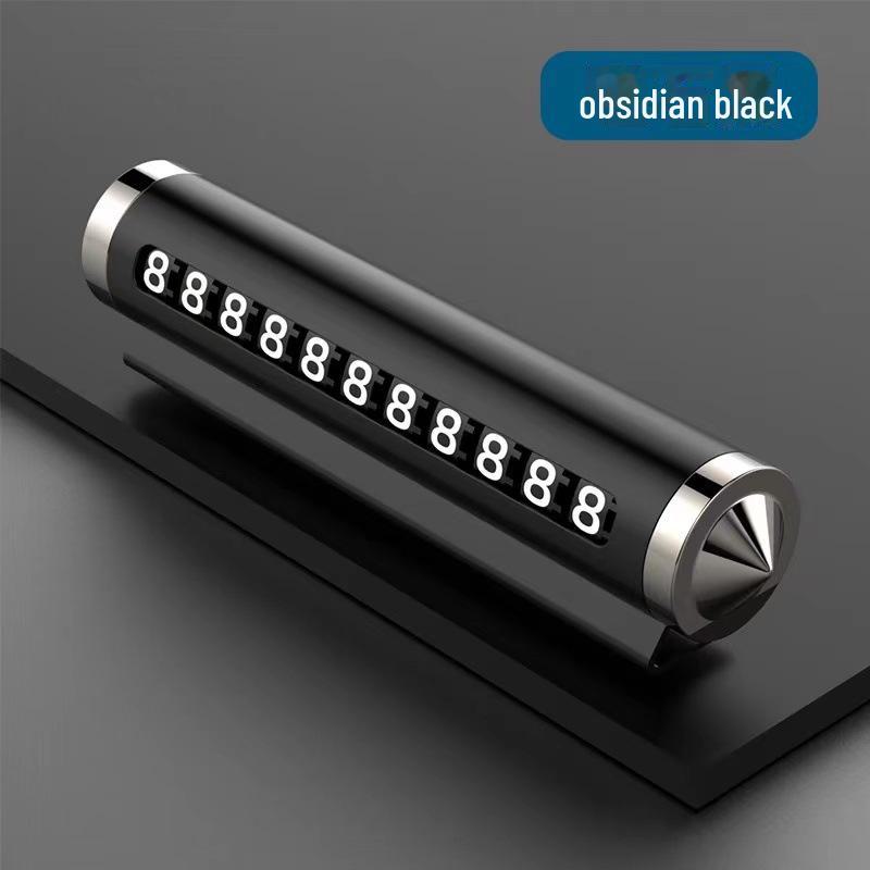 Знак парковки автомобиля из авиационного сплава и молоток безопасности с табличкой с номером телефона