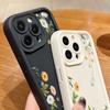 Милый цветочный принт мягкий чехол для телефона TPU для iPhone 16 Pro Max 15 Plus 14 Pro 13 12 11 XR XS 8 7 защита объектива противоударный матовый бампер чехол