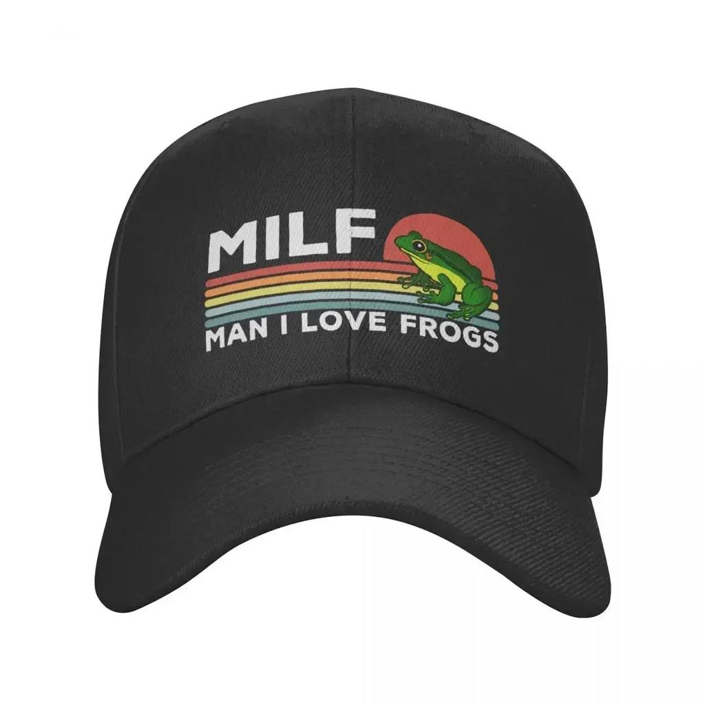 Custom Milf Unisex I Love Frogs Baseball Cap Unisex Women Adjustable Dad Hat Streetwear Snapback Caps