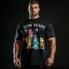 Хлопковая футболка Retro Casual Gym Bears для мужчин, для фитнеса, тренировки мышц, черная - Мужская летняя хлопковая футболка с принтом