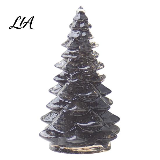 Holiday Desktop Decoration Resin Christmas Tree Figurine, Crystal Ornament, Home Accents Miniature for Office, Gift Modern Art