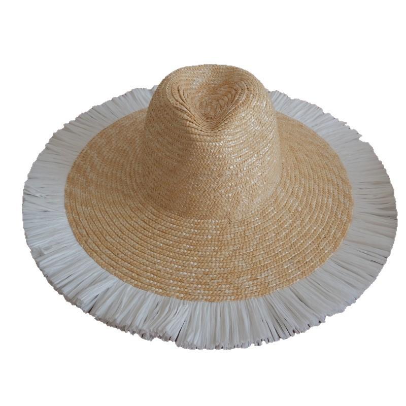 Spring and summer new fashion straw jazz straw hat, hair pee brim beach hat sunscreen sunshade straw hat