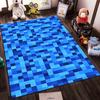 Blue Pixelated Pattern Rug Design. Non-slip Rug Suitable for Living Room and Bedroom Sofas.