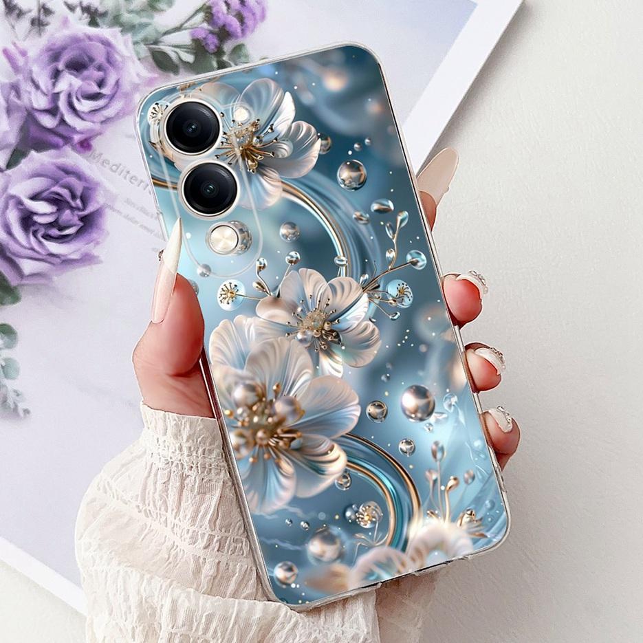 Для Vivo Y04 4G Чехол V2430 Милый Кот Белый Король Лев Расписной Чехол Мягкий Тонкий Чехол для Телефона Для Vivo Y29s Y 29 s VivoY04 Чехлы
