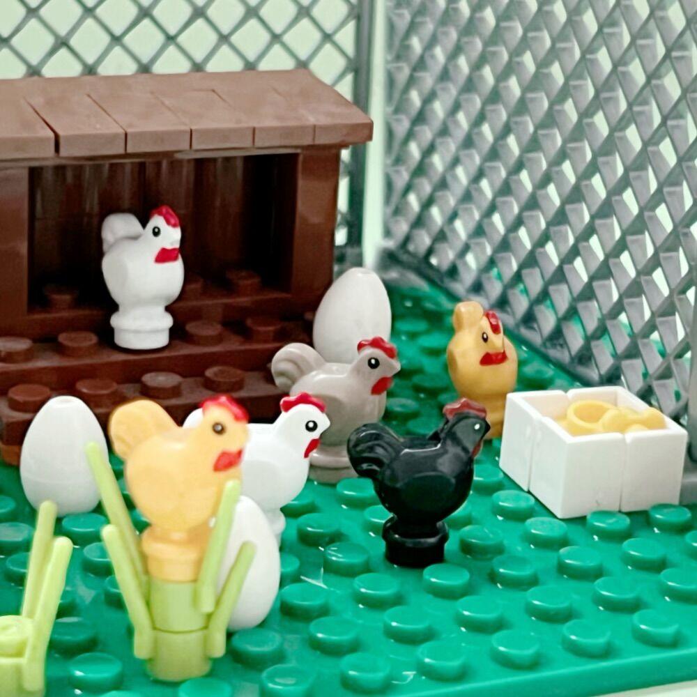 Moc Animals Building Blocks City Farm Chicken Coop Hen House Blocks Diy Toys For Children Boys Girls Birthday Gifts Kids Toys