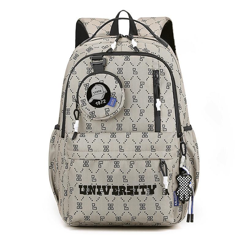 Stylish Spring New Unisex Backpack Casual Travel Bag For Students In Gray Blue Black
