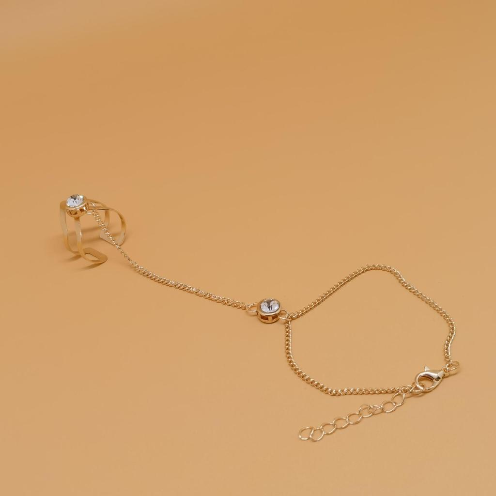 Chic Diamond Inlaid Geometric Arrow Chain Metal Bracelet for Women