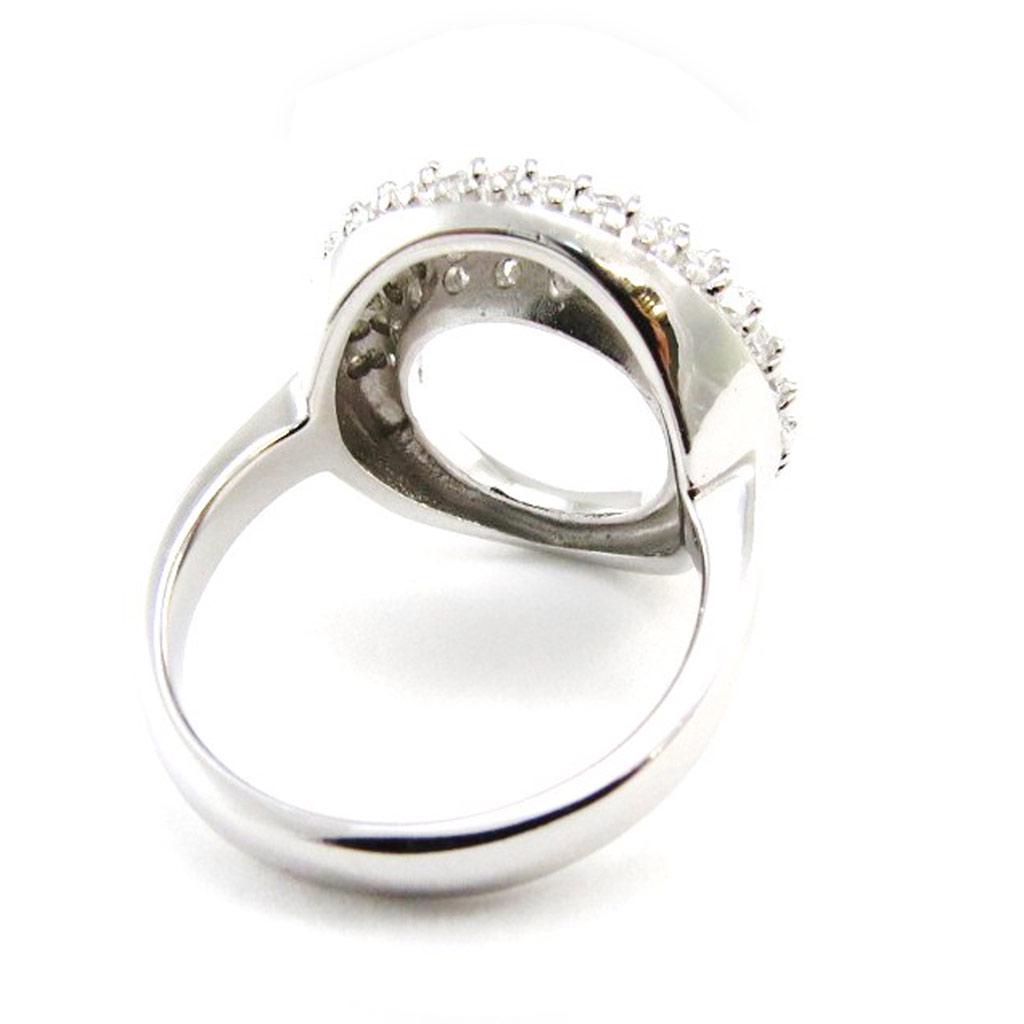 Серебряное кольцо 'Сисси' белое серебро (родий) - 17 мм