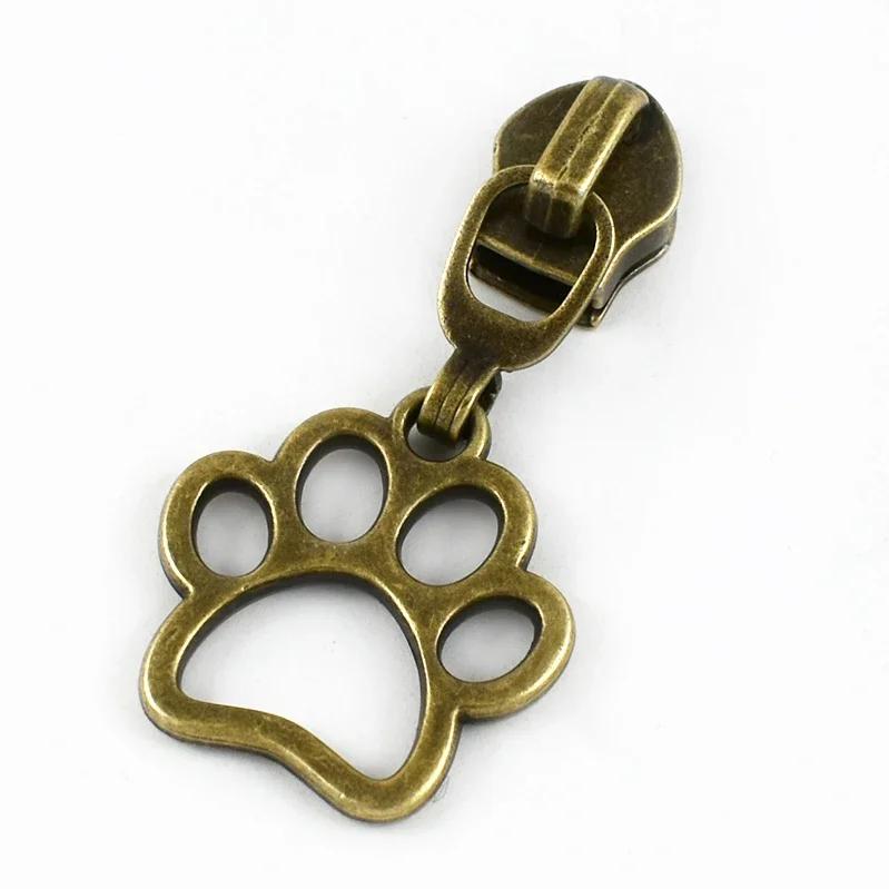 Meetee 5-20 шт. 5# Слайдер для нейлоновых молний, головка молнии из цинкового сплава, декор, бронзовый пуллер для молний, аксессуары для шитья куртки, пальто