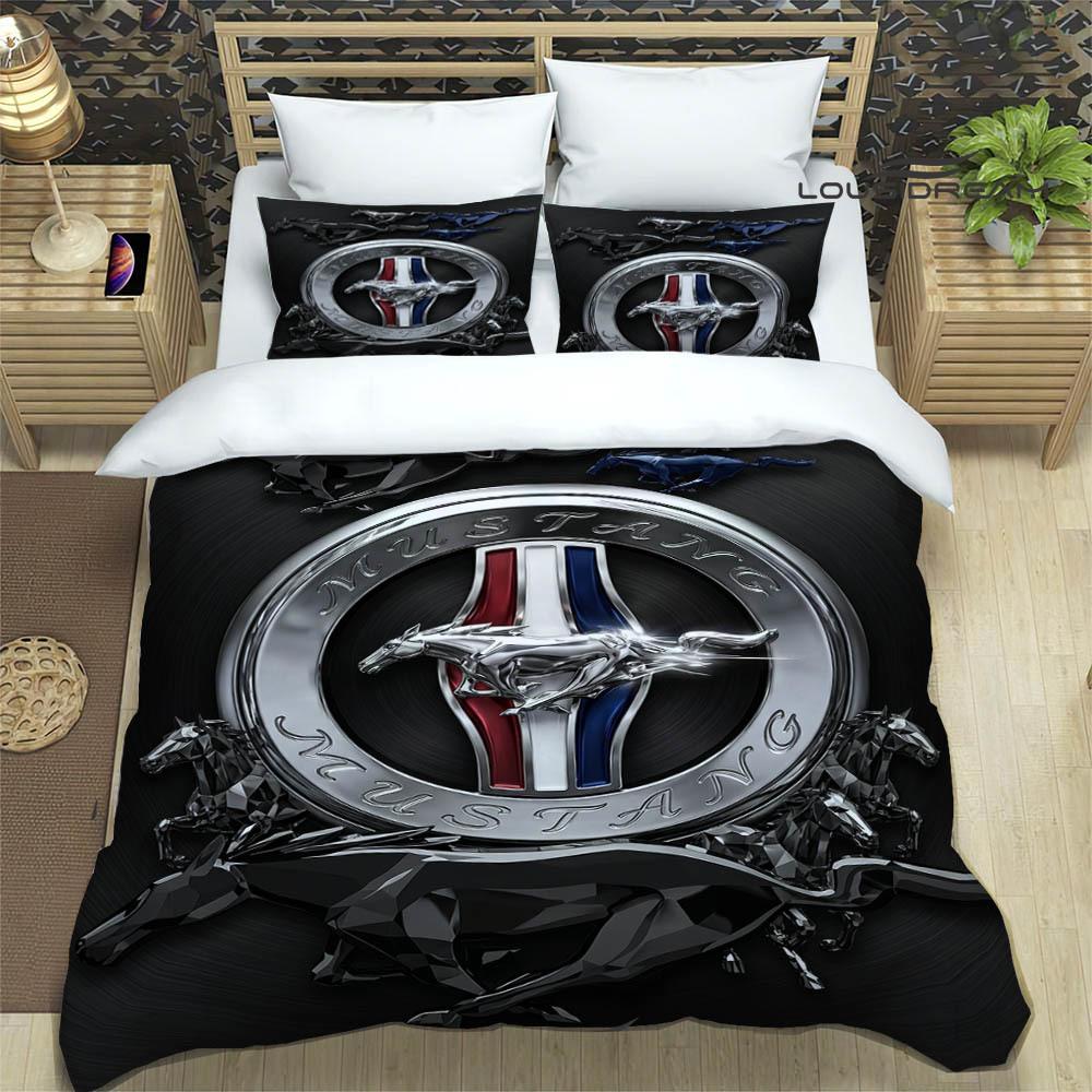 3D M-Mustang car LOGO printed Bedding Sets exquisite bed supplies set duvet cover comforter set bedding set luxury birthday gift