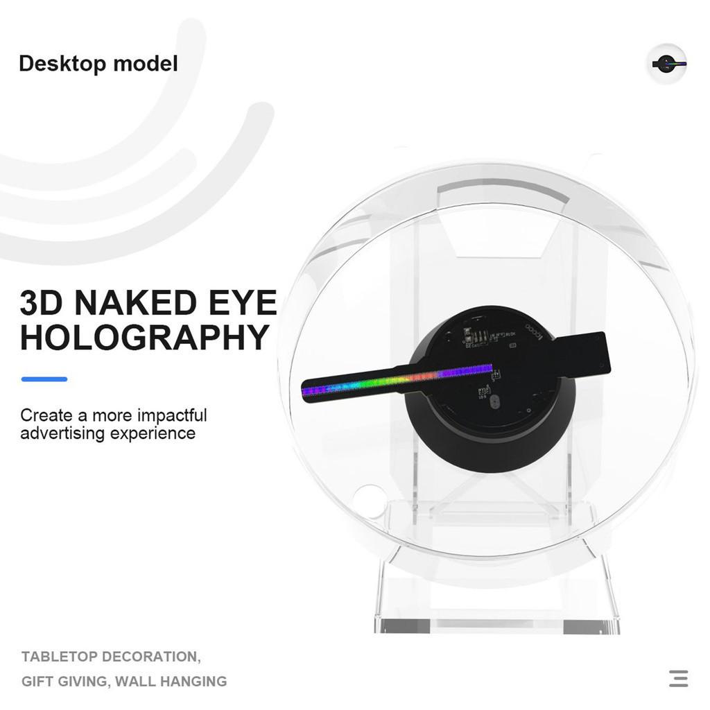 Мини 3D Голографический Рекламный Светодиодный Вентилятор Экран Голограмма Изображение Видео Дисплей Устройство Настольный Светодиодный Голографический Проектор 12*10.4*8.8см