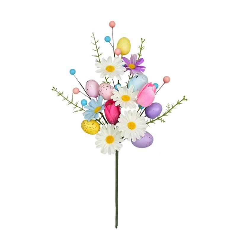 Easter Eggs Artificial Bouquets Festival Flower Arrangement For Mantels Tabletop Centerpieces Holiday Decoration