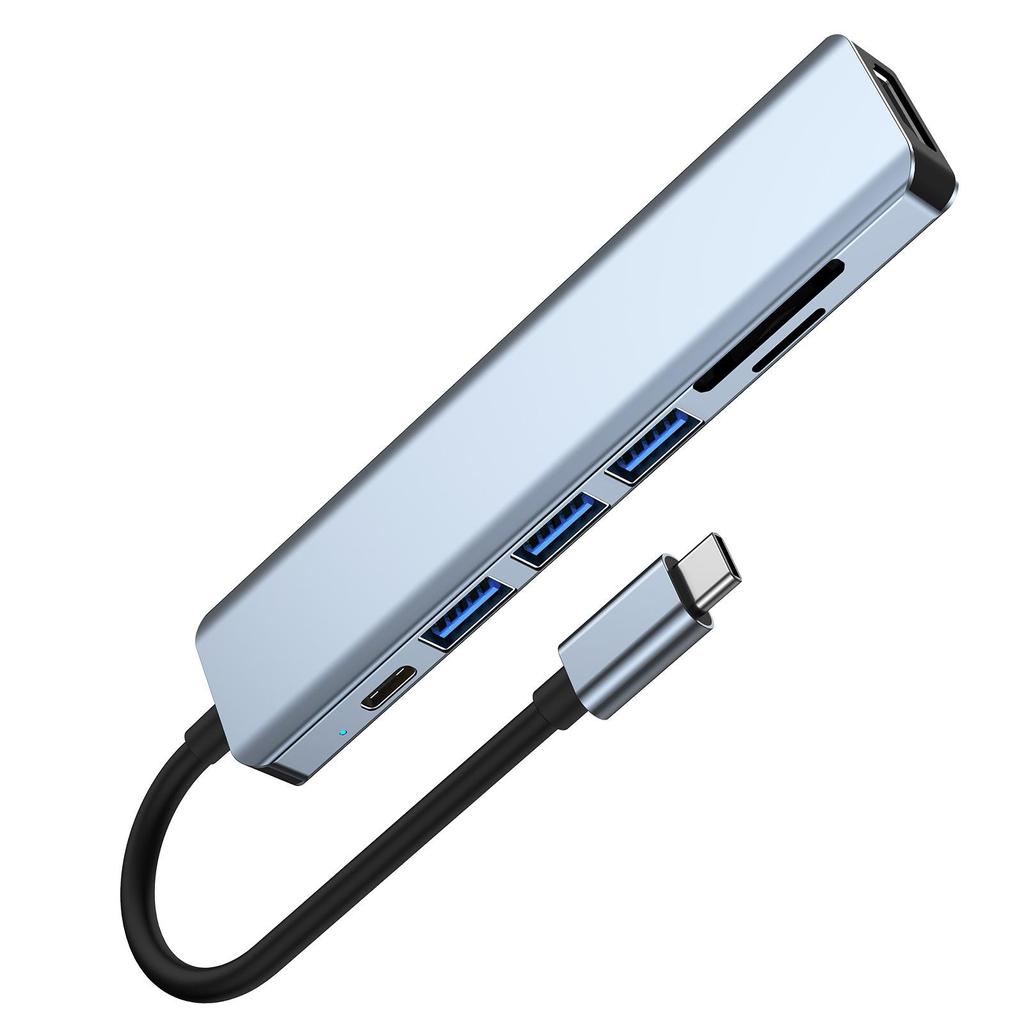 Концентратор USB C 7 в 1, совместимый с HDMI адаптер 4K, 30 Гц, PD, 87 Вт, разветвитель USB 3.0, устройство чтения карт памяти TF/SD, док-станция типа C для телефона/ПК/ноутбука