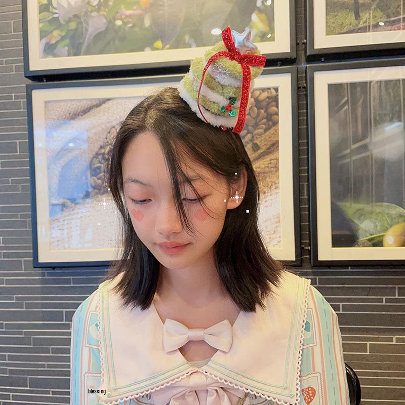 Праздничный бант и шляпа 2025 года, аксессуары для волос для женщин и девочек: Рождественская повязка на голову и заколка для волос