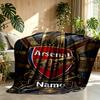 Custom Name Personalized Arsenal F.C Print Blanket, Home Decor, Bedroom, Sofa, Camping, Couch, Gifts for Birthday Christmas