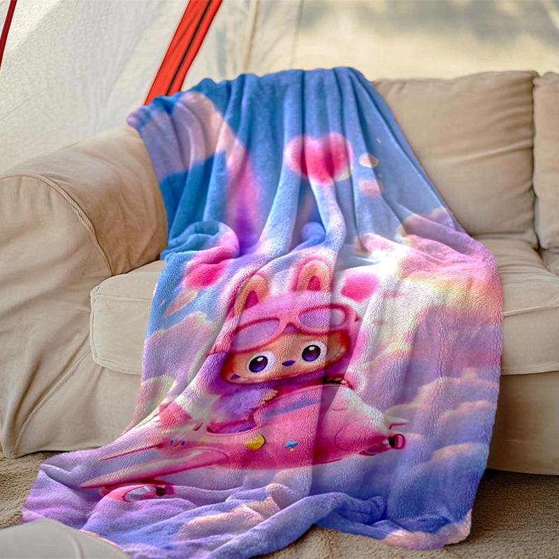 1pc LABUBU Blanket, Super Cozy Printed Home Blanket, All-Season Warmth