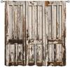 Rustic Vintage Wood Plank Blackout Curtain 2 Panels Aged Rough Wooden Board Texture Print Window Drape Warm Cabin Living Room