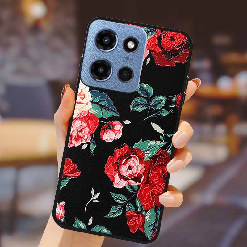 Чехол-бампер для телефона Motorola G 5G 2025, мягкий ТПУ-силикон, задняя крышка, 3D тиснение цветка, корпус для Motorola Moto G 5G, Fundas Coque