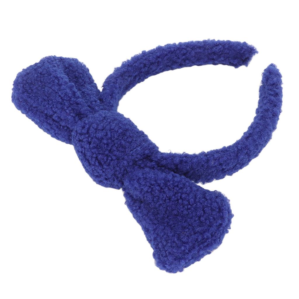 Повязка на голову с бантом Головной убор Синий Большой Милый Форма банта Умывание лица Повязка для волос для макияжа Спа Йоги