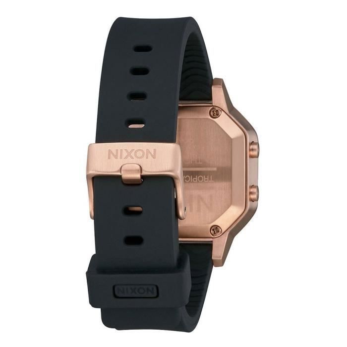 Часы - NIXON - Siren SS - Цифровые - Водонепроницаемость 10 АТМ - Черный силиконовый ремешок