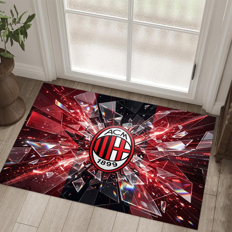 Дизайн AC Milan Кристальный Велюровый Ковер Уютный Не?Нескользящий ковер с принтом для спальни, гостиной, прихожей