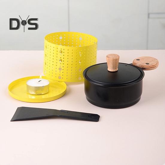 Портативная сырная печь с подсвечником и лопаткой, экономящая место, простая и элегантная плавильная печь для сыра, многофункциональная сковорода-жаровня