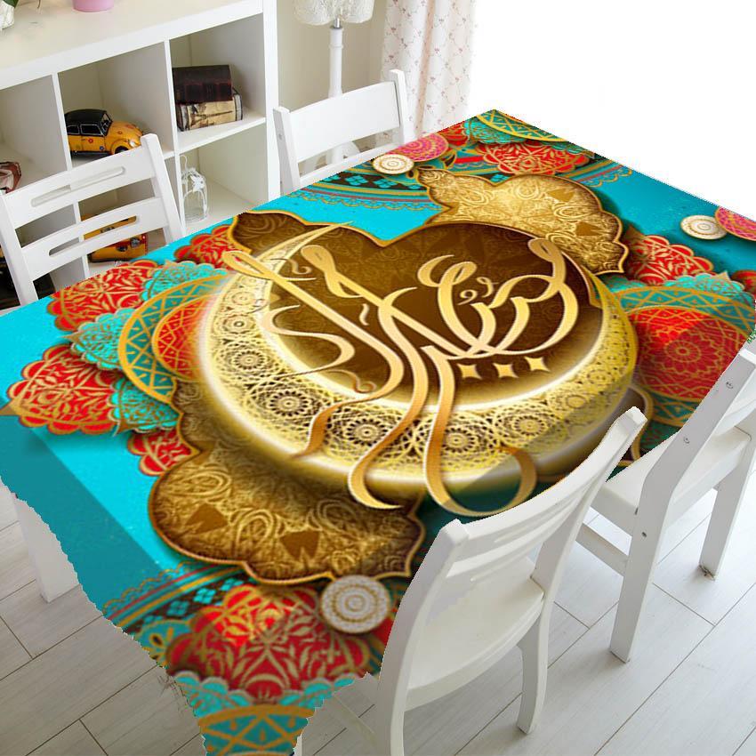 Мечеть и фонарь Фанус с принтом ресторанная скатерть домашний декор прямоугольная вечерние скатерть Рамадан исламская мусульманская скатерть