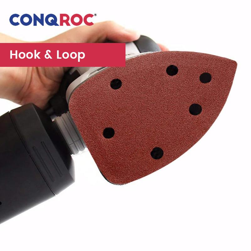 98x140mm 6-Hole Triangle Sanding Sheets Aluminum Oxide Sanding Pads Hook and Loop Sanding Papers 100-Piece Grit P40~1000