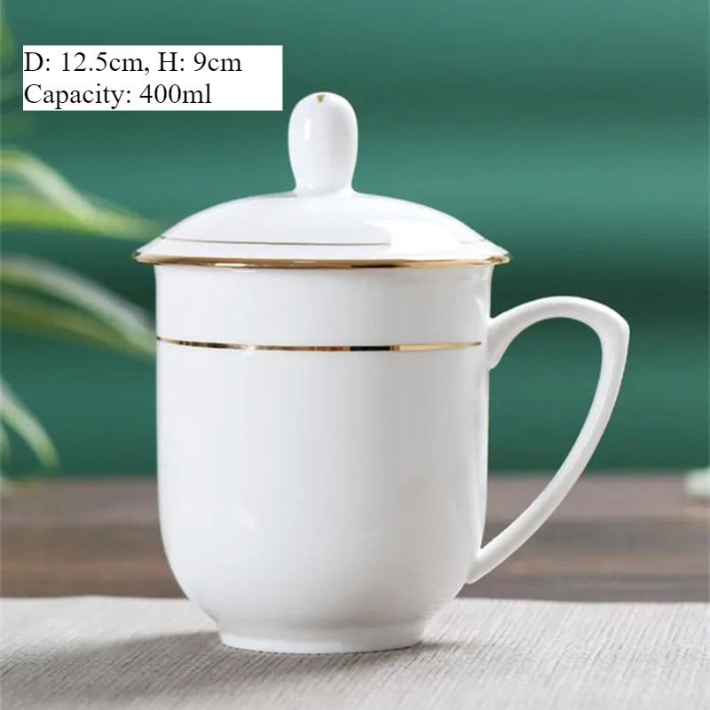 Jingdezhen Blue and White Porcelain Mug 500ml Chinese Dragon with Lid for Office Tea and Coffee