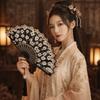 Flower Pattern Dance Fan Vintage Decorative Fan Hanfu Fan Chinese Folding Fan  Wedding Party