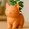 Cat Flower Pot Decorative Resin Animal Planter Home Office Desktop Bulldog Flower Pot for Succulents Plant Lovers Gift