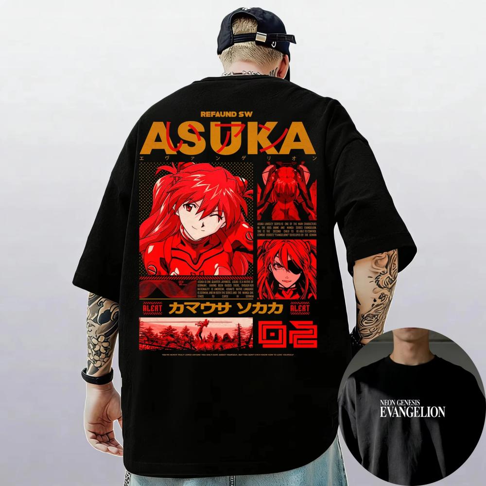 Neon Genesis Evangelion Аянами Рей Аска Классический Стиль Короткий Рукав Футболка Мужская Женская 2026 Лето Родитель-Ребенок Хлопок Футболки Топы