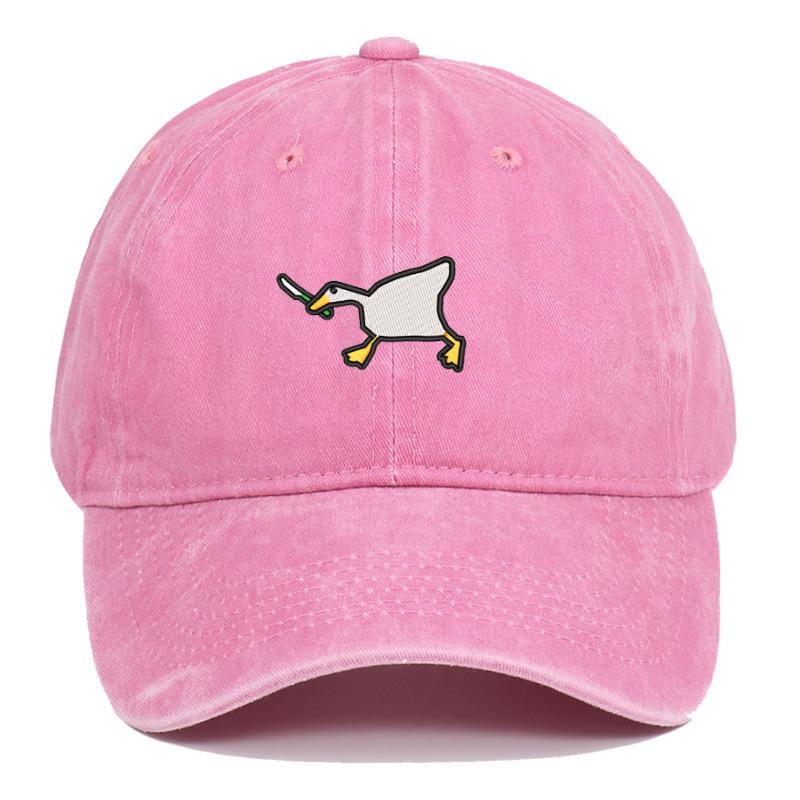 Embroidered Baseball Cap With Goose Pattern For Uninsex Casual And Fashionable City Style Duckbill Cap
