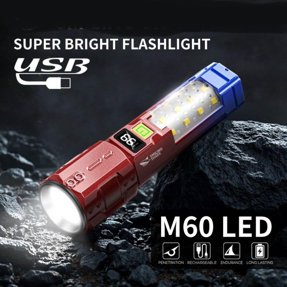 Strong Light Telescopic Zoom  Torch Digital Display Emergency Work Light  Hiking