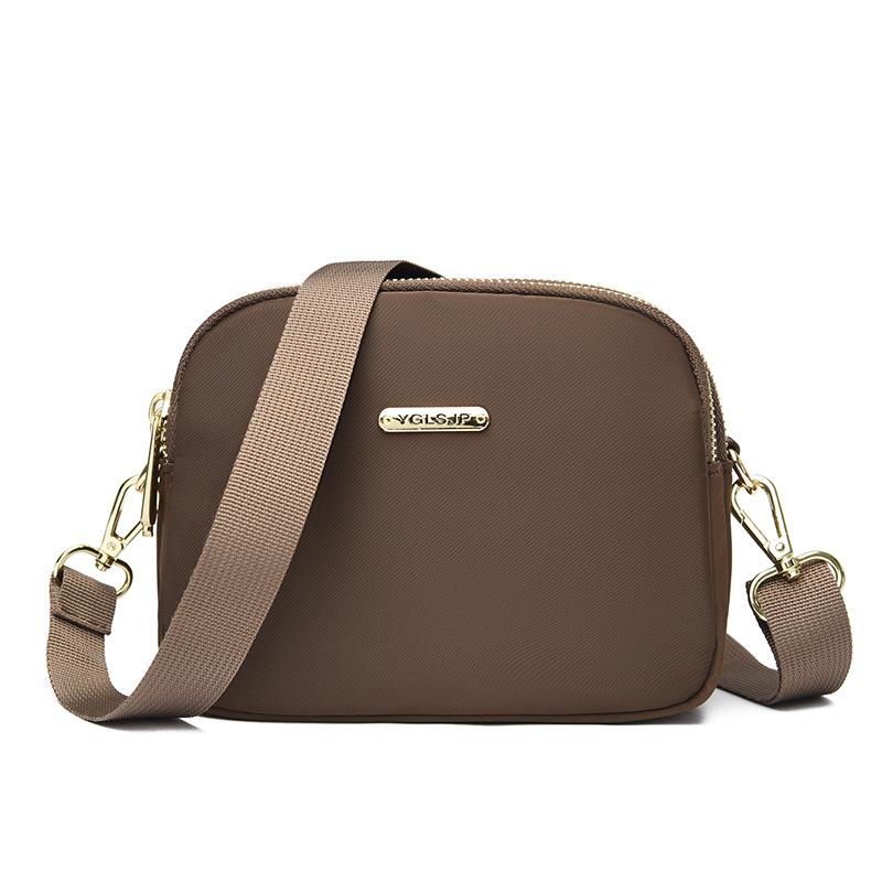 Женская сумка через плечо с широким ремнем, простая водонепроницаемая, с косым ремешком, снаружи, из ткани Оксфорд, небольшая квадратная сумка с разъемом для наушников