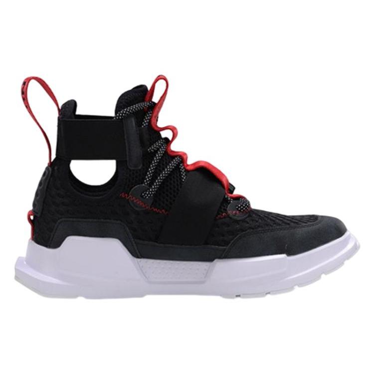 Li Ning Reburn WS Амортизирующие Скользкие Устойчивые к истиранию Высокие Баскетбольные Кроссовки Унисекс Черно-Красные AGBP023-5
