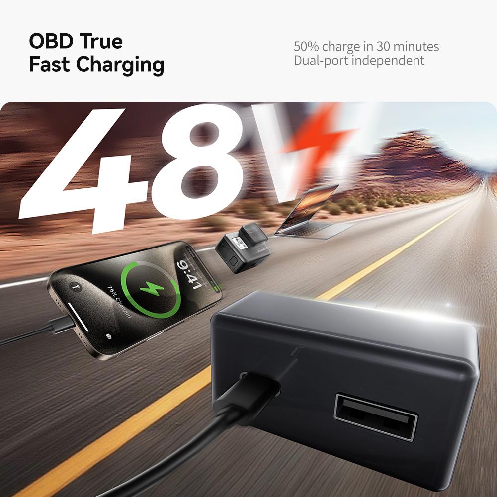 YZ For Tesla Model 3/Y/YL/X/S Highland Juniper OBD Adapter Charging For Tesla Car OBD2 Splitter Charger Adapters Accessories