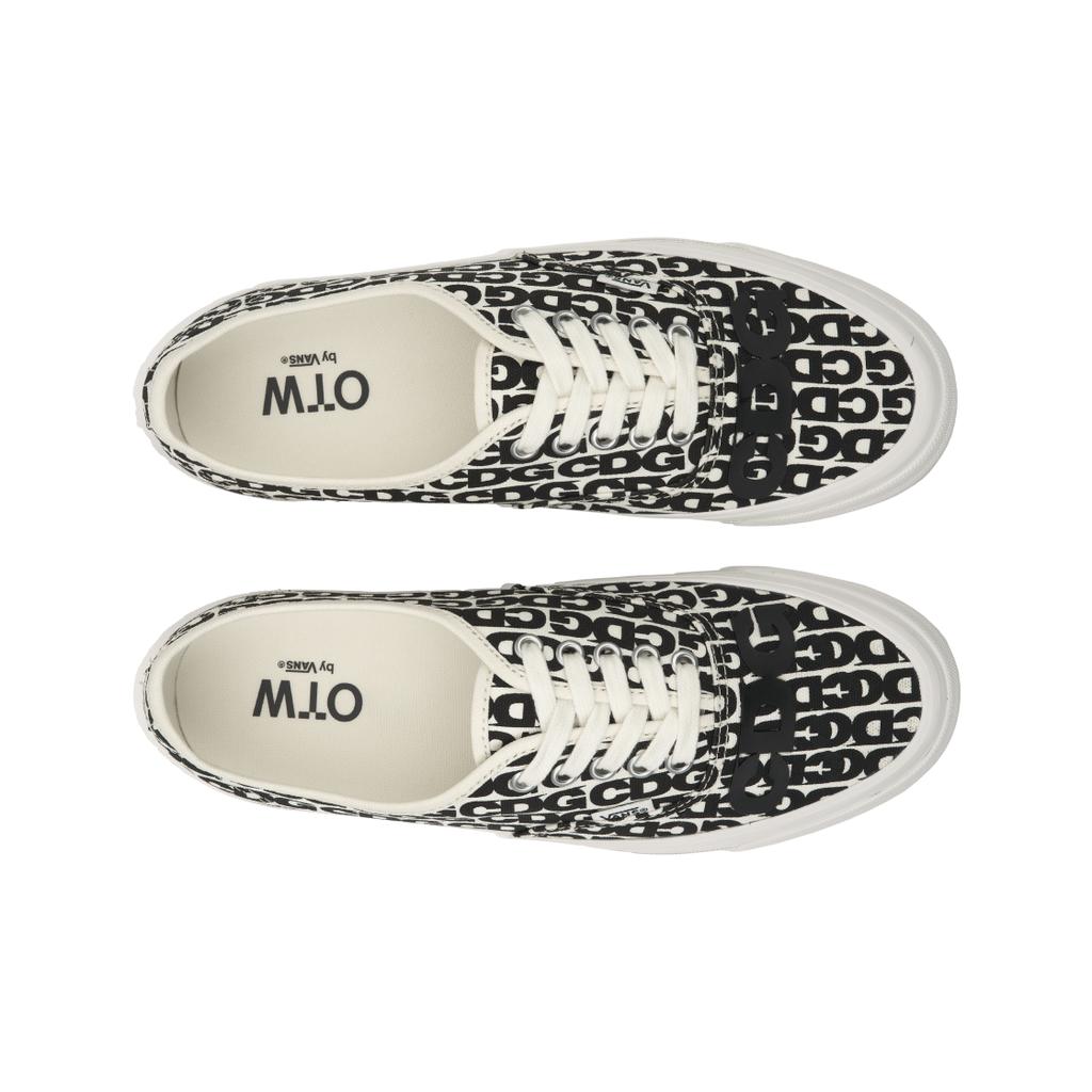 Comme Des Garçons x Vans Authentic 44 Универсальные Удобные Прочные Низкие Скейтбордические Кроссовки Унисекс Черные Белые VN000EEUUY6