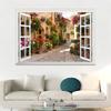 Современный 3D цветок город поддельный вид из окна стены стикеры наклейки съемные обои наклейка s украшение дома