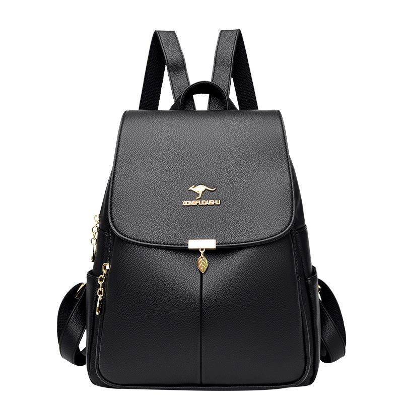 Атмосферный рюкзак для женщин, новый универсальный, большой емкости, мягкий кожаный школьный рюкзак для студентов, дорожный рюкзак для путешествий, женская сумка